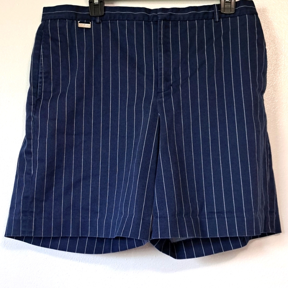Lauren Active Ralph Lauren navy striped shorts size 14 cotton.